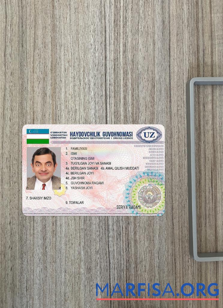 Downloadable Uzbekistan driving license 2017 present photolook real example